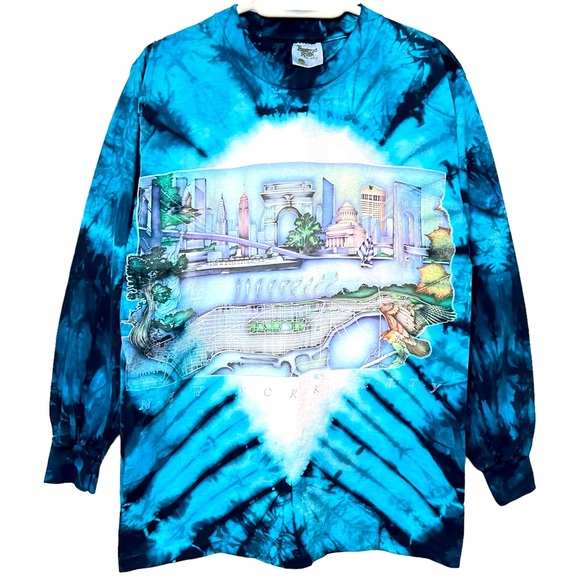lisa chapman Other - VTG 90s TIE DYE ANIMAL NATURE TEE LONG SLEEVE T SHIRT LISA CHAPMAN SINGLE STITCH